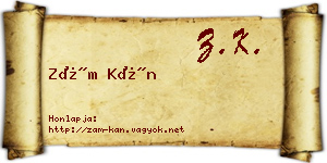 Zám Kán névjegykártya